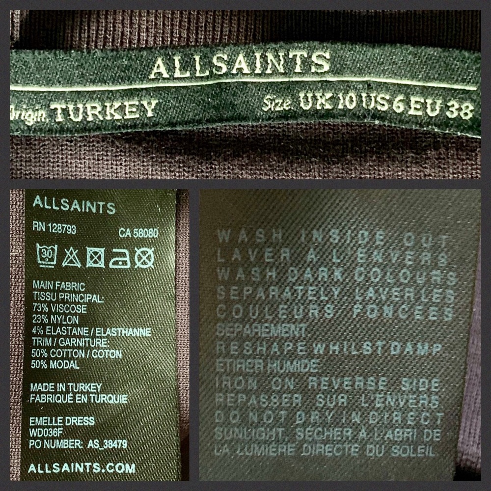 All Saints Emelle Cold Shoulder Dress 6 - Picture 7 of 8